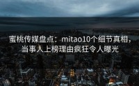 蜜桃传媒盘点：mitao10个细节真相，当事人上榜理由疯狂令人曝光