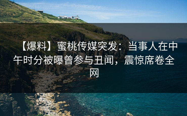 【爆料】蜜桃传媒突发：当事人在中午时分被曝曾参与丑闻，震惊席卷全网