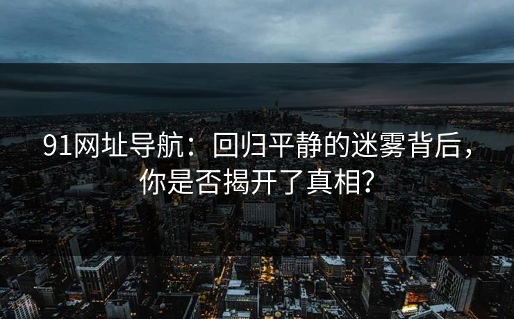 91网址导航：回归平静的迷雾背后，你是否揭开了真相？