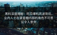 黑料深度揭秘：吃瓜爆料风波背后，业内人士在录音棚内部的角色不可思议令人意外